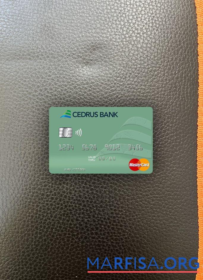 Blank Lebanon Cedrus Bank mastercard photolook front template